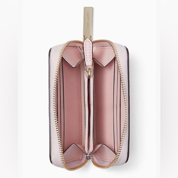 NWT! kate spade oh snap! small zip around card case wallet - chalk pink - Picture 4 of 15